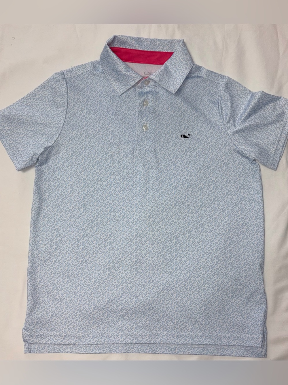 Vineyard Vines boys polyester/spandex polo shirt sz S 8-10 EUC smoke free home